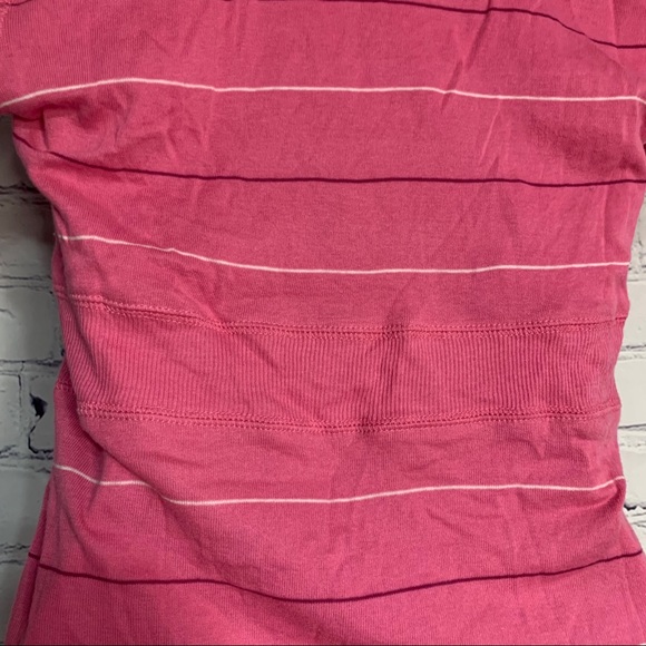SO Pink Striped Hooded Short Sleeve Top - Picture 7 of 10